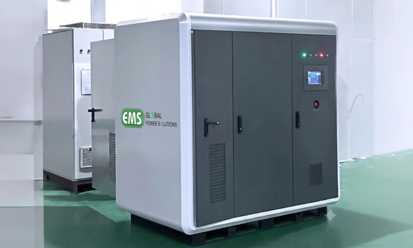 EMS commercial energy storage cabinet in a plant room